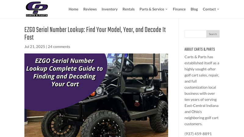 EZGO Serial Number Lookup Guide ezgo golf car parts