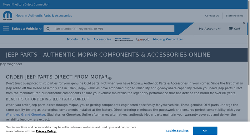 Factory OEM Jeep Parts & Accessories jeep truck parts