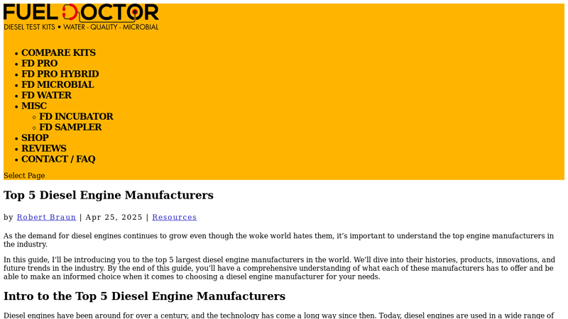 Fast Start Guide diesel motor parts