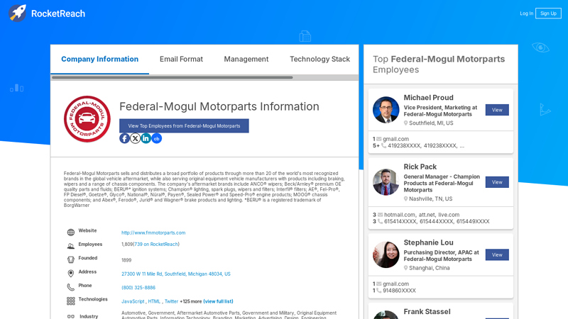 Federal federal mogul auto parts