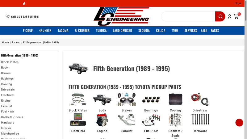 Fifth Generation (1989 - 1995) Toyota Pickup Parts 1992 toyota truck parts