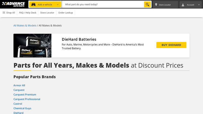 Find Auto Parts by Make & Model nissan auto parts tucson