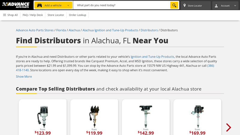 Find Distributors in Alachua, FL Near You advance auto parts interlachen florida