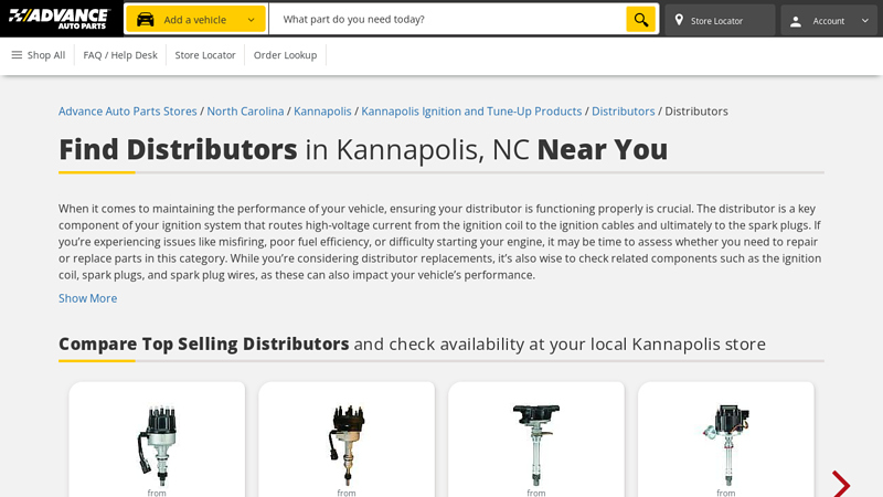 Find Distributors in Kannapolis, NC Near You advance auto parts statesville north carolina