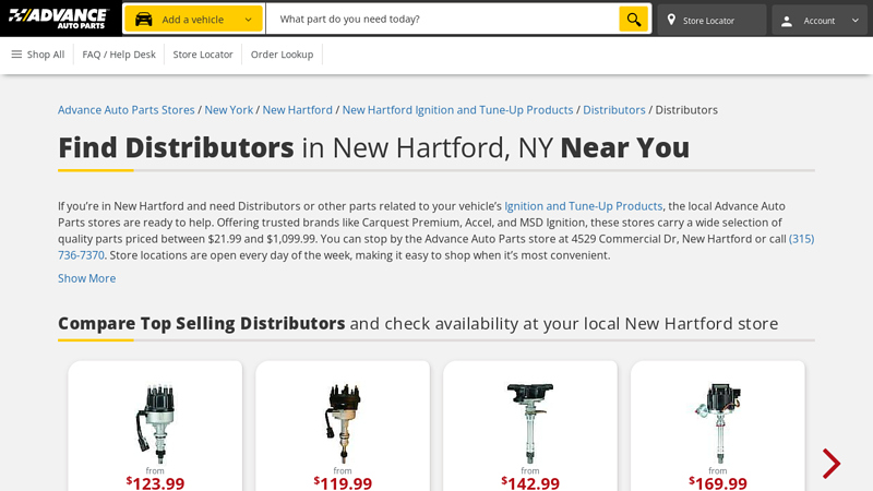 Find Distributors in New Hartford, NY Near You advance auto parts oneida ny