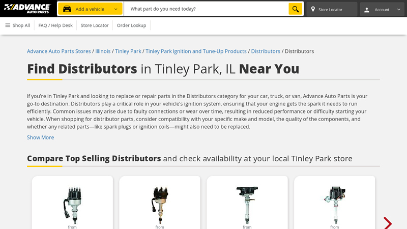 Find Distributors in Tinley Park, IL Near You advance auto parts calumet city