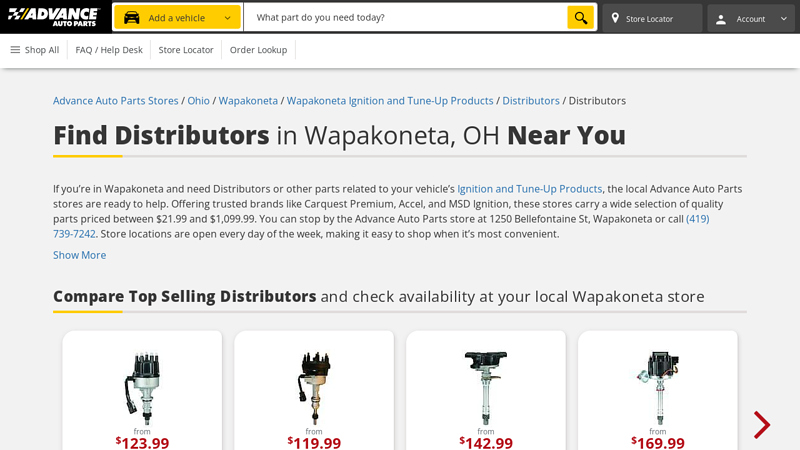 Find Distributors in Wapakoneta, OH Near You advance auto parts bellefontaine ohio