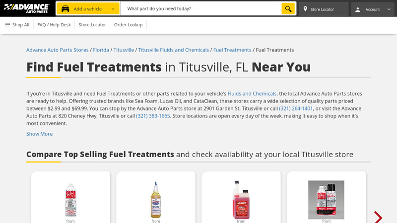 Find Fuel Treatments in Titusville, FL Near You advance discount auto parts titusville fl