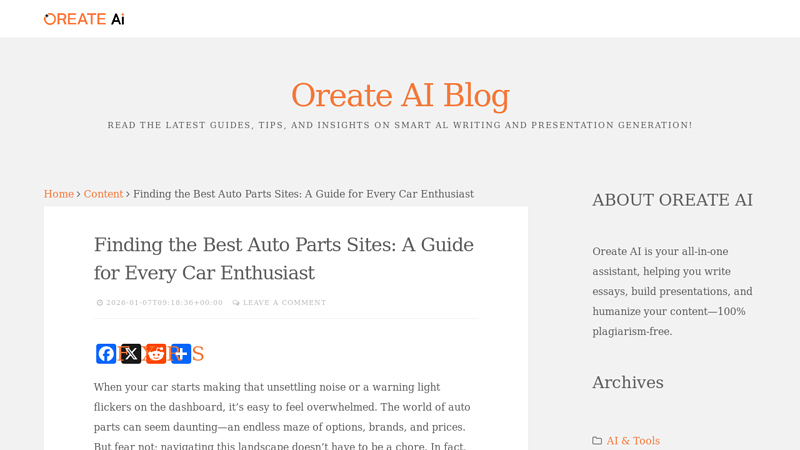 Finding the  Auto Parts Sites buy auto parts online