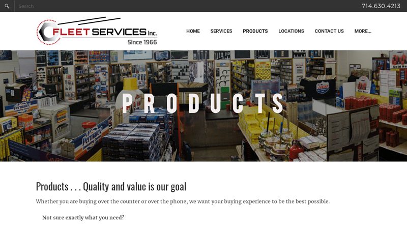 Fleet Services, Inc. Products fleet truck parts inc