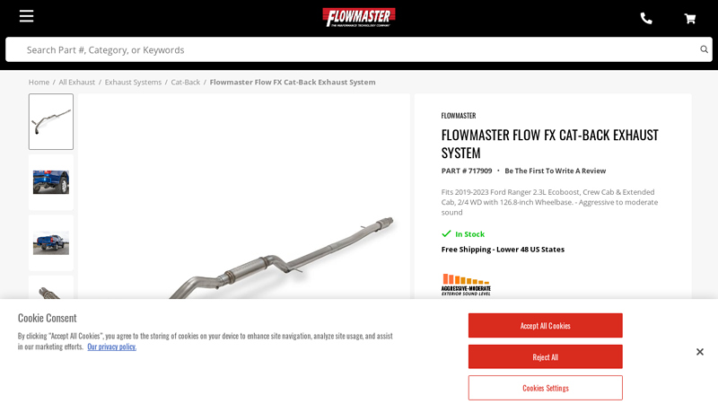 Flowmaster 717909 Flowmaster Flow FX Cat ford ranger exhaust parts