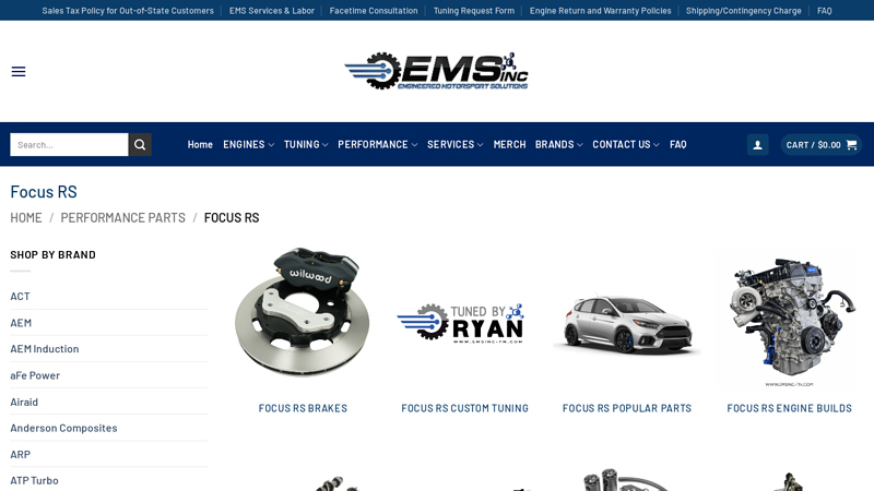 Focus RS ford focus performance parts