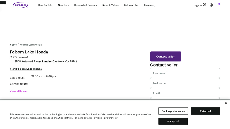 Folsom Lake Honda folsom lake honda parts & service