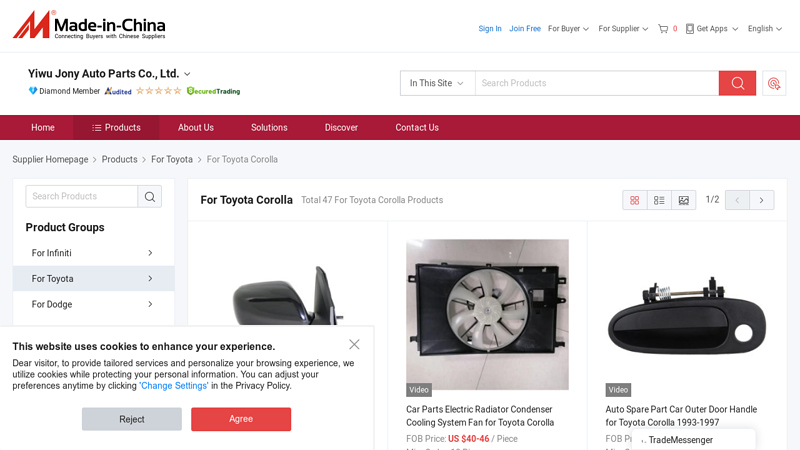 For Toyota Corolla toyota corolla car parts