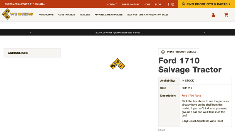 Ford 1710 Salvage Tractor 1710 ford tractor parts