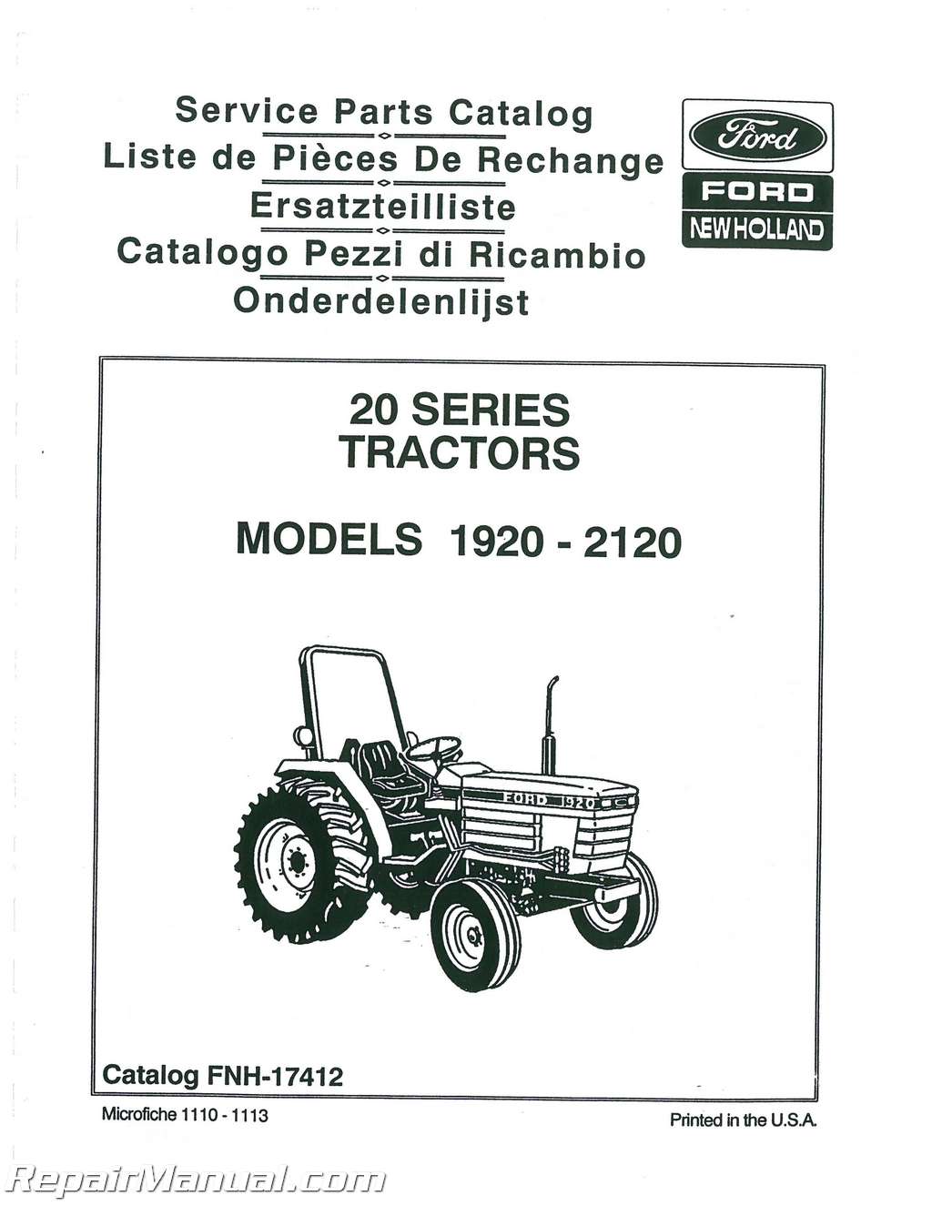 Ford 1920 Tractor Parts guide