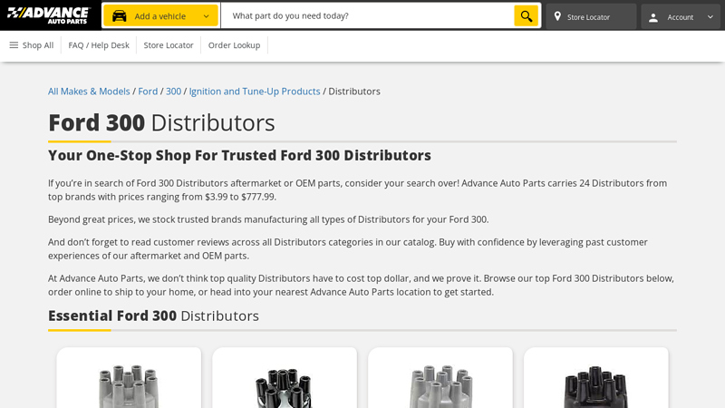 Ford 300 Distributors ford 300 inline 6 performance parts