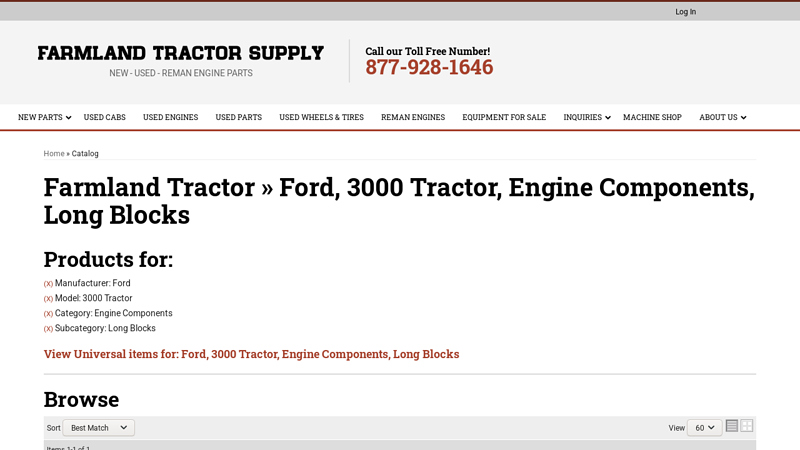 Ford 3000 Tractor Engine Components Long Blocks ford 3000 parts