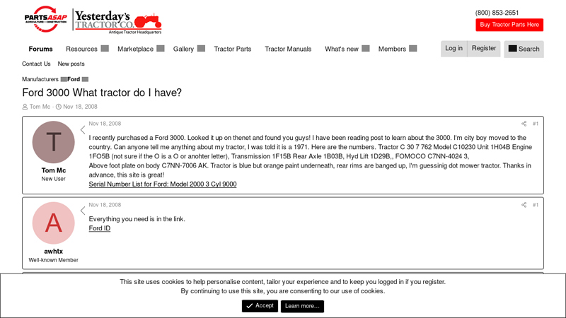 Ford 3000 What tractor do I have? ford 3000 tractor parts