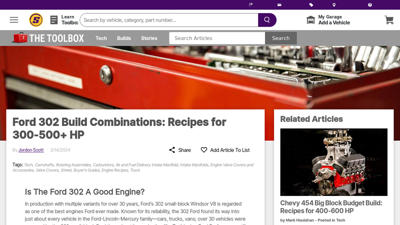 Ford 302 Build Combinations: Recipes for 300 ford 300 six cylinder performance parts