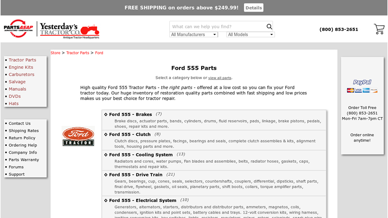 Ford 555 Parts 555a ford backhoe parts