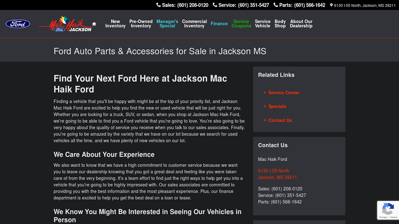 Ford Auto Parts in Greater Jackson auto parts jackson ms