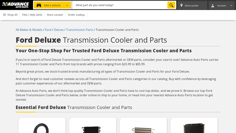 Ford Deluxe Transmission Cooler and Parts advance auto parts elkins