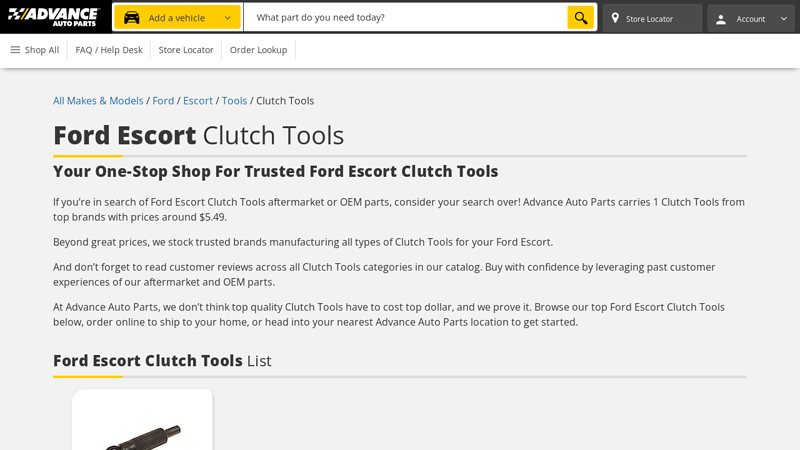 Ford Escort Clutch Tools advance auto parts in buckhannon wv