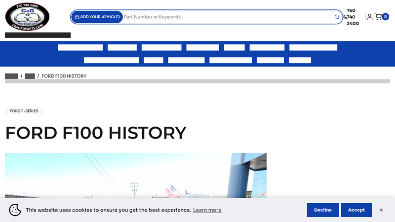 FORD F100 HISTORY f 100 ford parts