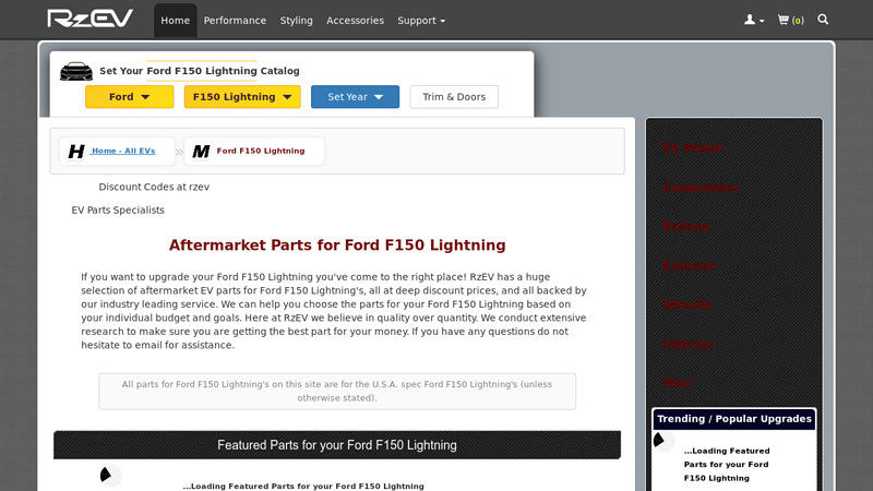 Ford F150 Lightning Parts at RzEV ford lightning parts