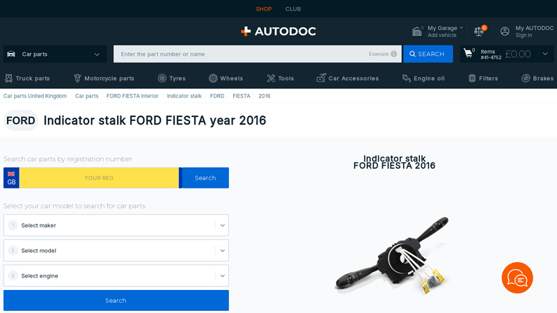 FORD FIESTA 2016 indicator stalk buy cheap at AUTODOC 2016 ford fiesta wiper switch part number