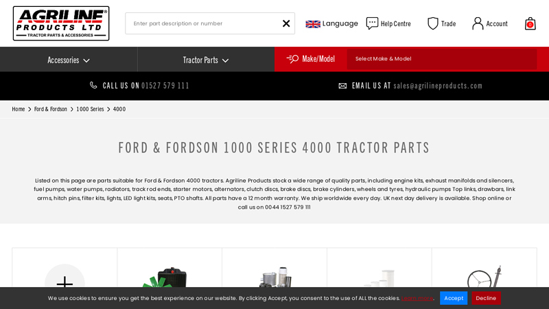 Ford & Fordson 1000 Series 4000 Tractor Parts ford 4000 tractor parts