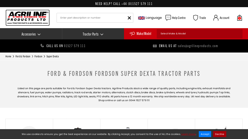 Ford & Fordson Fordson Super Dexta Tractor Parts fordson dexta tractor parts