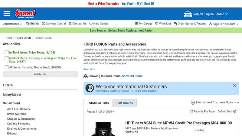 Ford Fusion parts and accessories at Summit Racing ford fusion performance parts