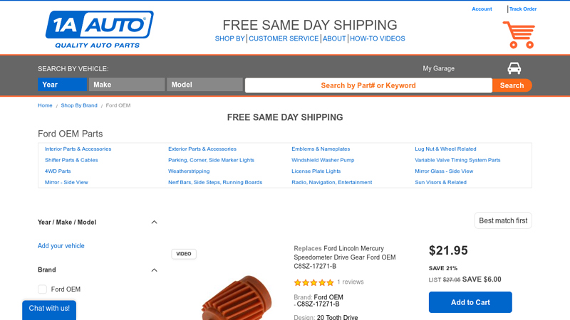 Ford OEM Parts ford service part pricing