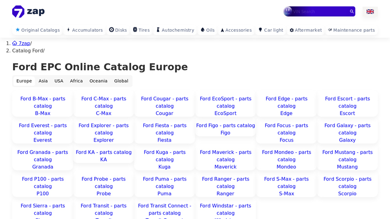 Ford OEM parts catalog, EPC Online, Europe ford fiesta car parts