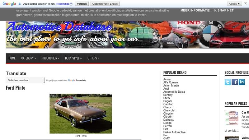 Ford Pinto ford pinto car parts