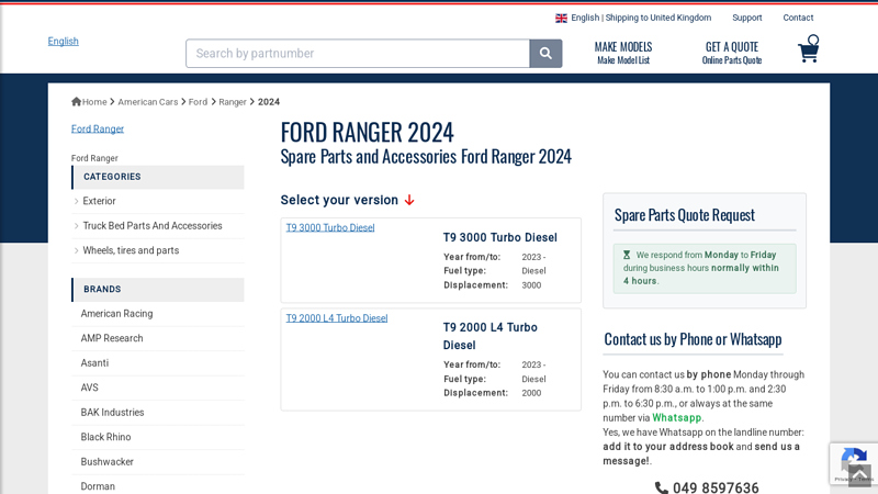 Ford Ranger 2024 Parts, Auto Parts Catalog aftermarket auto parts ford ranger