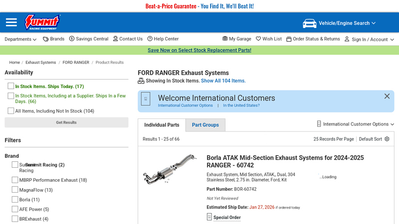 FORD RANGER Exhaust Systems 2000 ford ranger exhaust parts