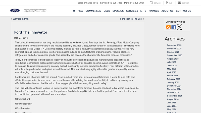 Ford The Innovator brewster auto parts