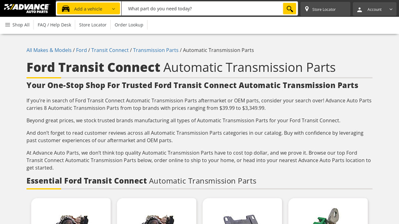 Ford Transit Connect Automatic Transmission Parts ford transit auto parts