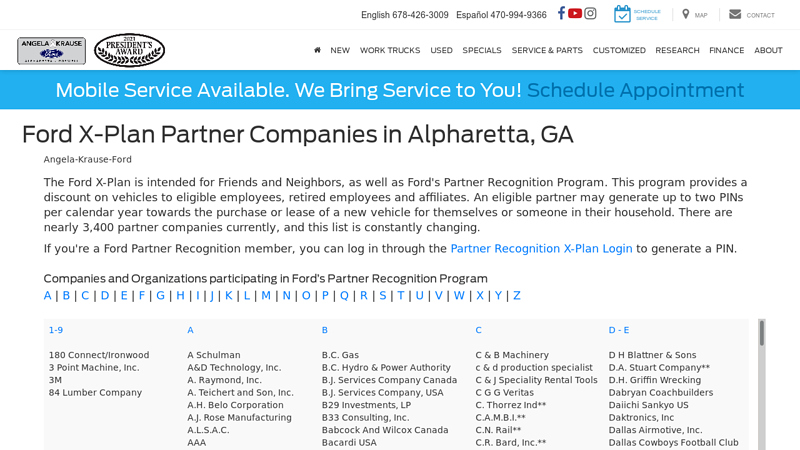 Ford X-Plan Partner Companies advance auto parts hoover al