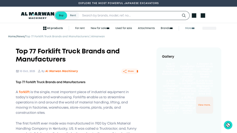 Forklift Truck Brands and Manufacturers fork truck parts