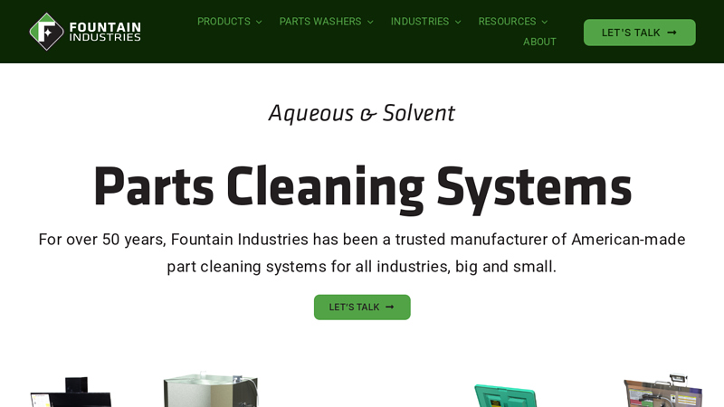 Fountain Industries auto parts cleaner solvent