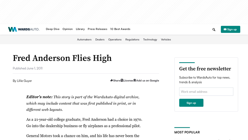 Fred Anderson Flies High fred anderson toyota parts