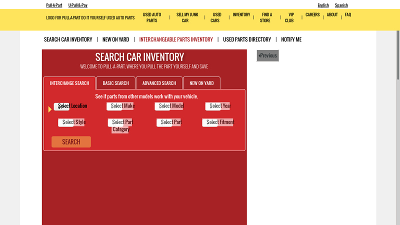 Free Parts Interchange Lookup u pick auto parts