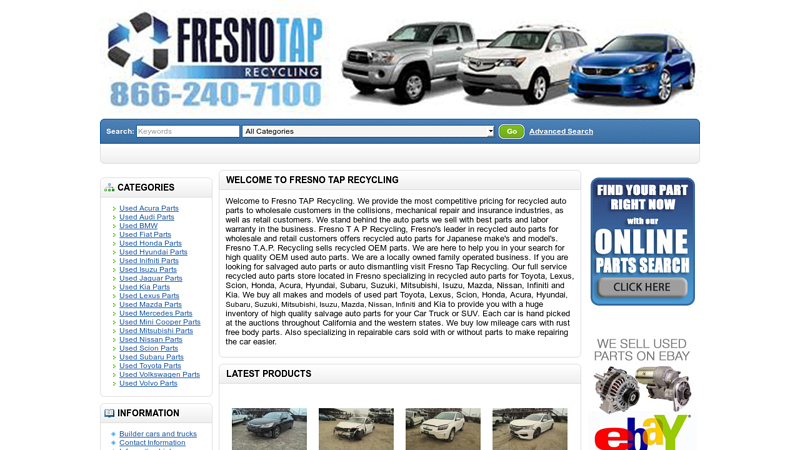 Fresno Tap Recycling pick a part auto wrecking fresno ca