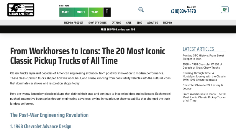 From Workhorses to Icons american classic truck parts