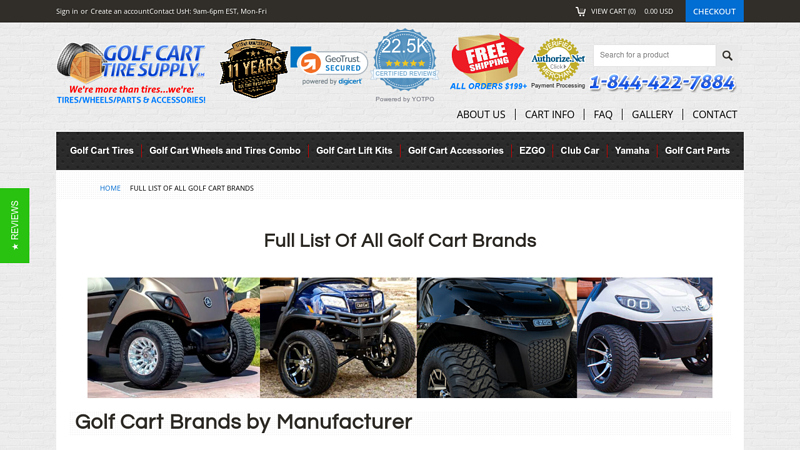 Full List of All Golf Cart Brands club car golf cart parts