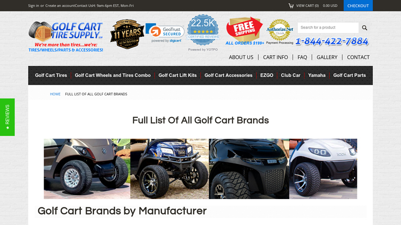 Full List of All Golf Cart Brands club car precedent parts